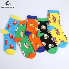 Modeager милые kawaii картофель фри гамбургер пиццы колбасные изделия Хлопковые женские носки Корея мягкие носки для дам EU35-44