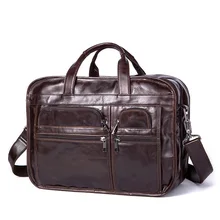 Натуральная кожа Для Мужчин's Портфели Сумки Бизнес Повседневное Для мужчин сумка через плечо сумки через плечо курьерские сумки для ноутбука с диагональю дисплея 14 дюймов Для мужчин сумки