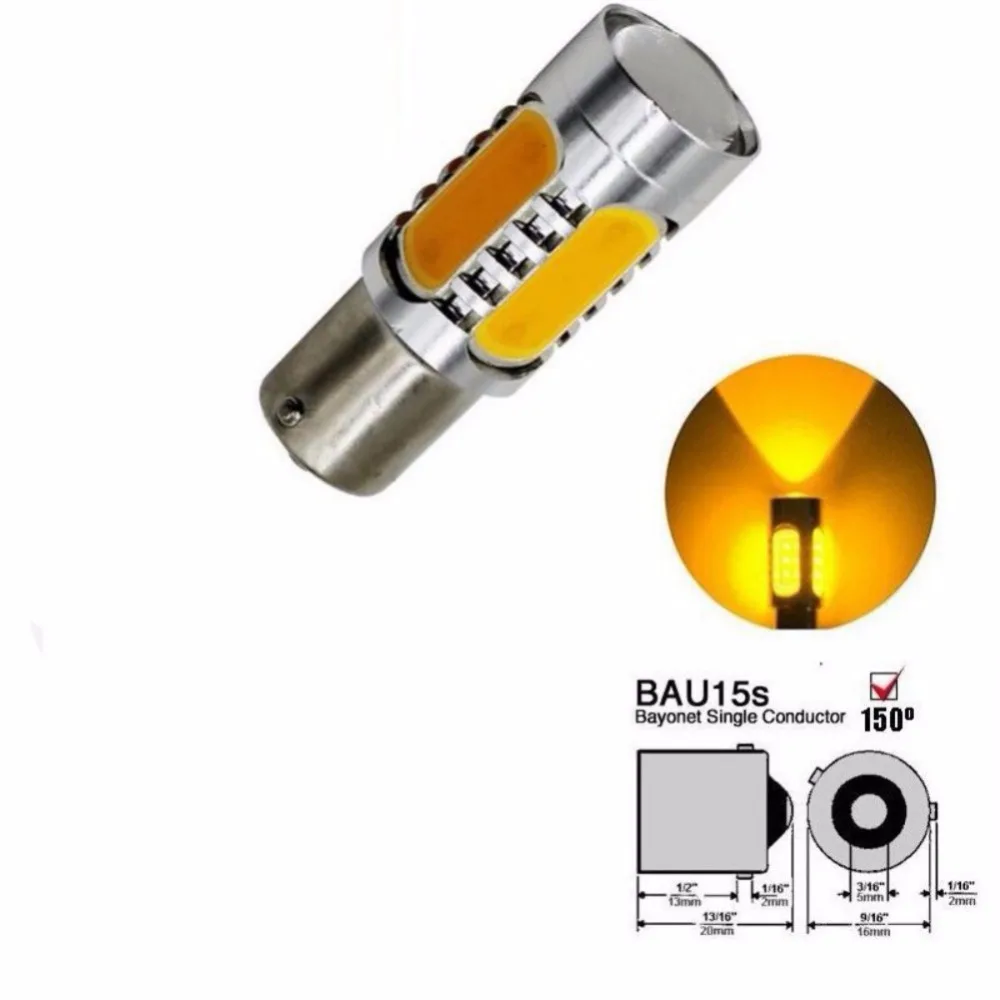 Универсальный автомобильный 12V 7,5 W COB светодиодный лампы P21W 1156/BA15S/BAU15S/BAY15S указатель поворота светодиодный поворотник(указатель поворота Реверсивный светильник