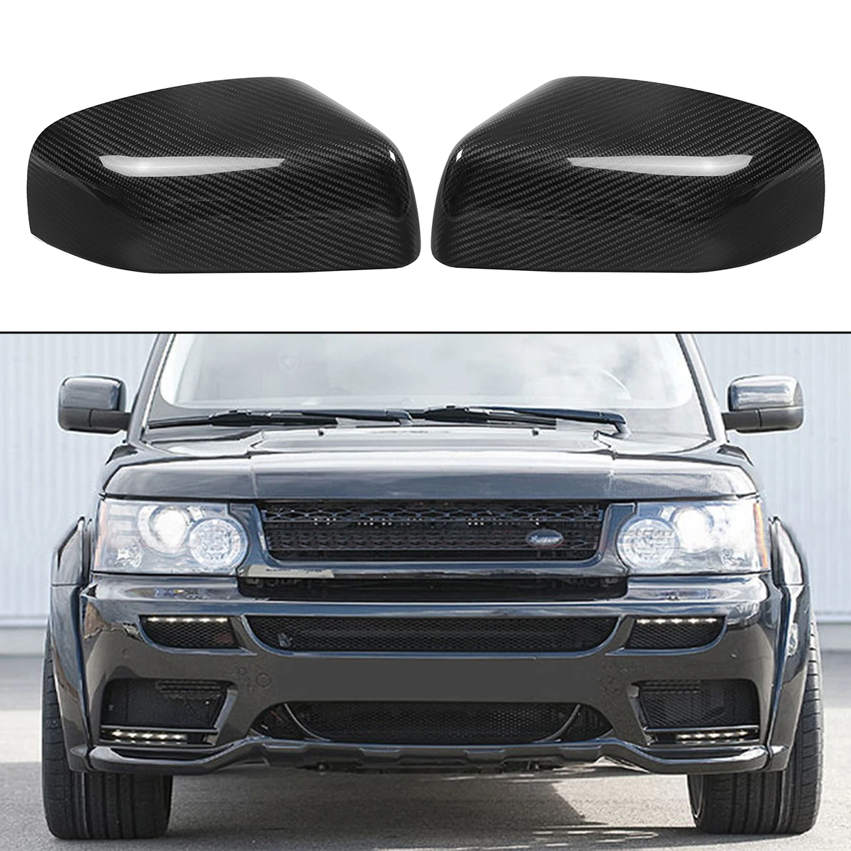 1Pair Rearview mirror Cover Carbon Fiber Material Side Wing Rear view