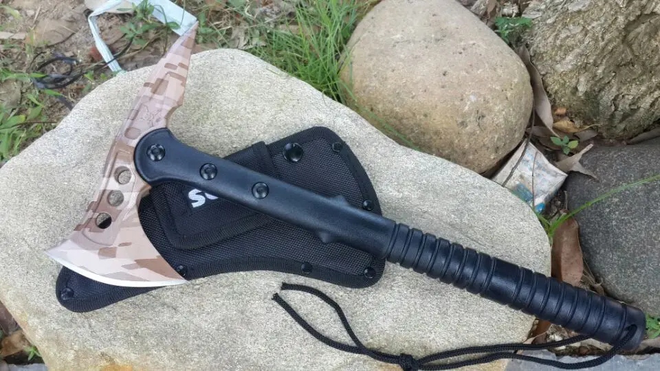 

HOT SALE!!!Top quality Tomahawk Army 56HRC Steel Outdoor Hunting Camping Axe Fire Axe Axes Tool Mountain-cutting Hatchet