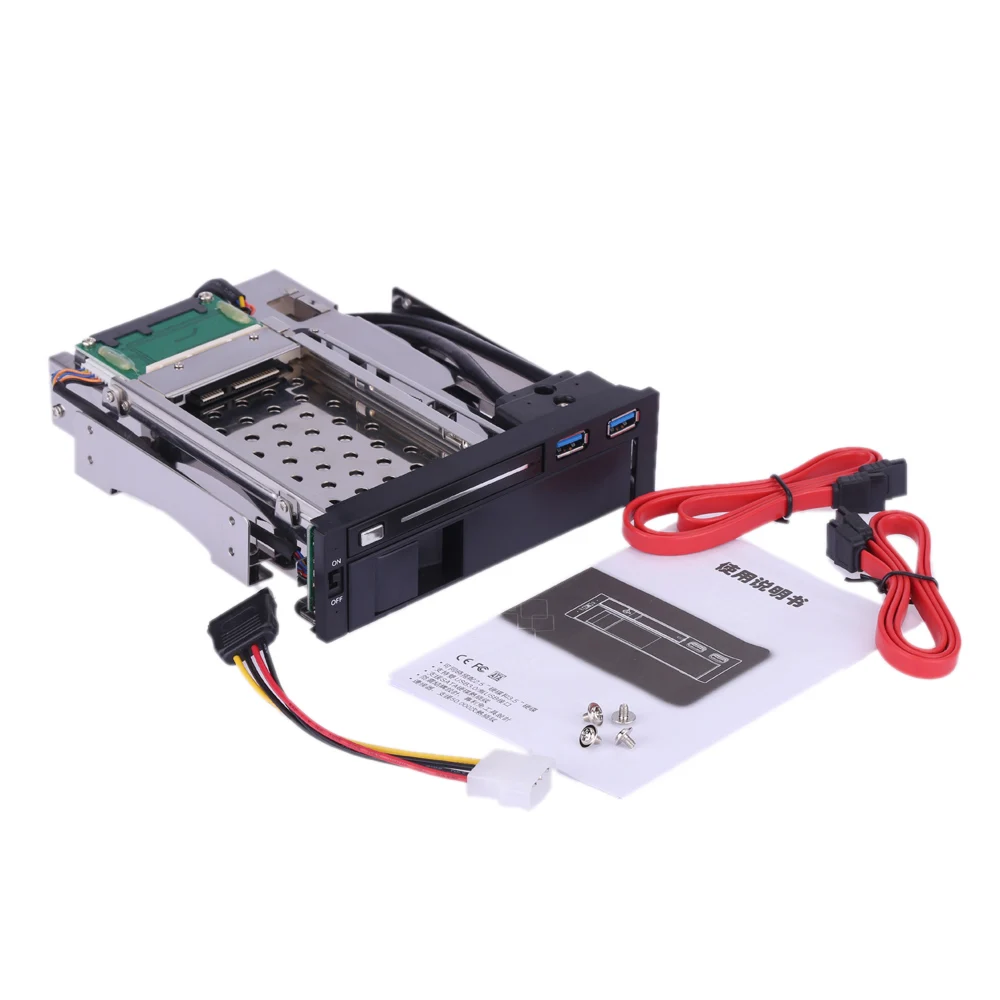 2018 Dual Bay 3.5+2.5 Inch SATA III Hard Drive HDD & SSD Tray Caddy Internal Mobile Rack Enclosure with USB 3.0 Port Hot Swap -