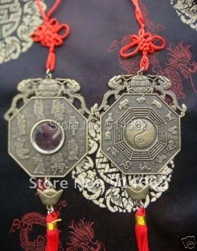 

BAGUA MIRROR FENG SHUI Pakua/ 3"/with Double Dragon