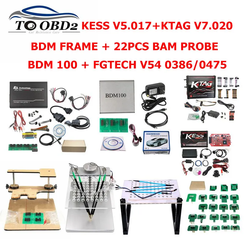 Full Set KTAG 7.020 KESS 5.017 2.53 Red LED BDM