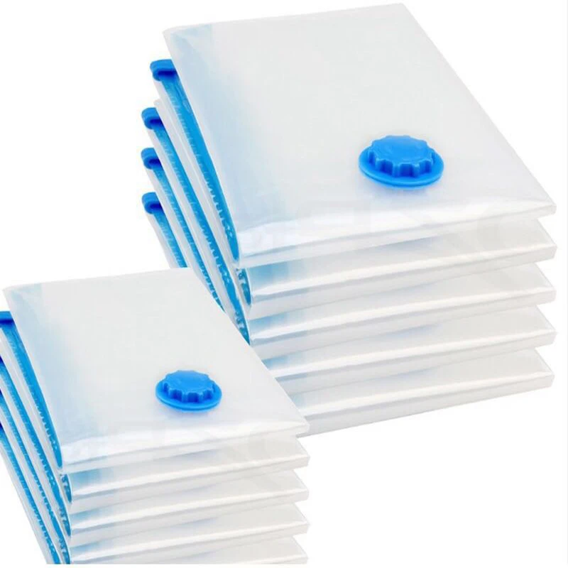 

Home Vacuum Bag for Clothes Storage Bag With Valve Transparent Border Foldable Compressed Organizer Space Saving Seal Packet
