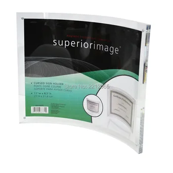 

8.5x11" Curved Sign Holder, Acrylic Photo Picture Poster Frame for Certificate,Diploma,Print etc PF034-3