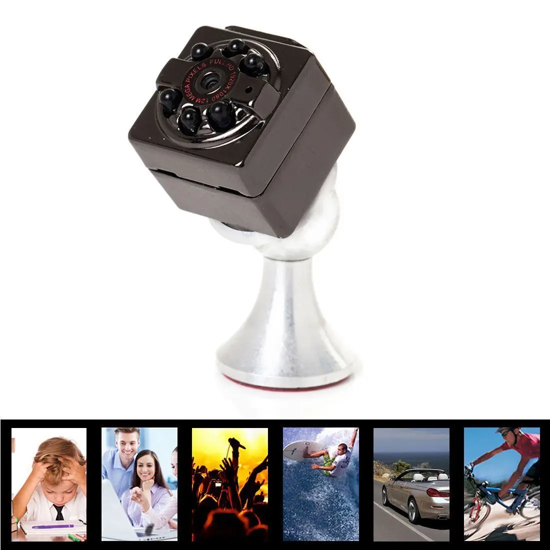 16 ГБ карты + sq9 Мини Full HD 1080 P Камера DV Спорт ИК Ночное видение Видеорегистраторы для автомобилей видео