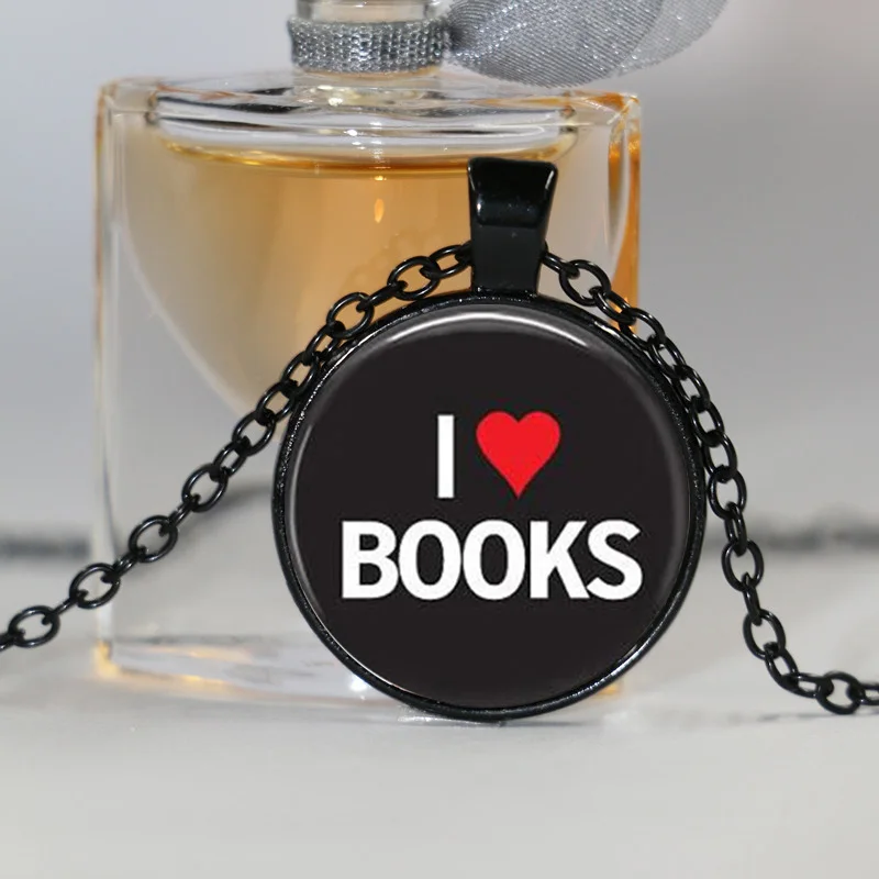 Я люблю Подвеска с книгами Чокер Ожерелье Мужчины Женщины книга Ювелирные