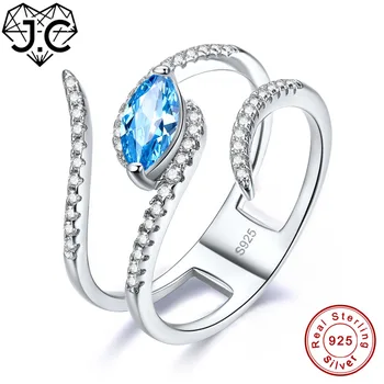 

J.C Marquise Cut High Quality Blue & White Topaz 925 Sterling Silver Ring Size 6 7 8 9 Delicated Women Engagement Fine Jewelry
