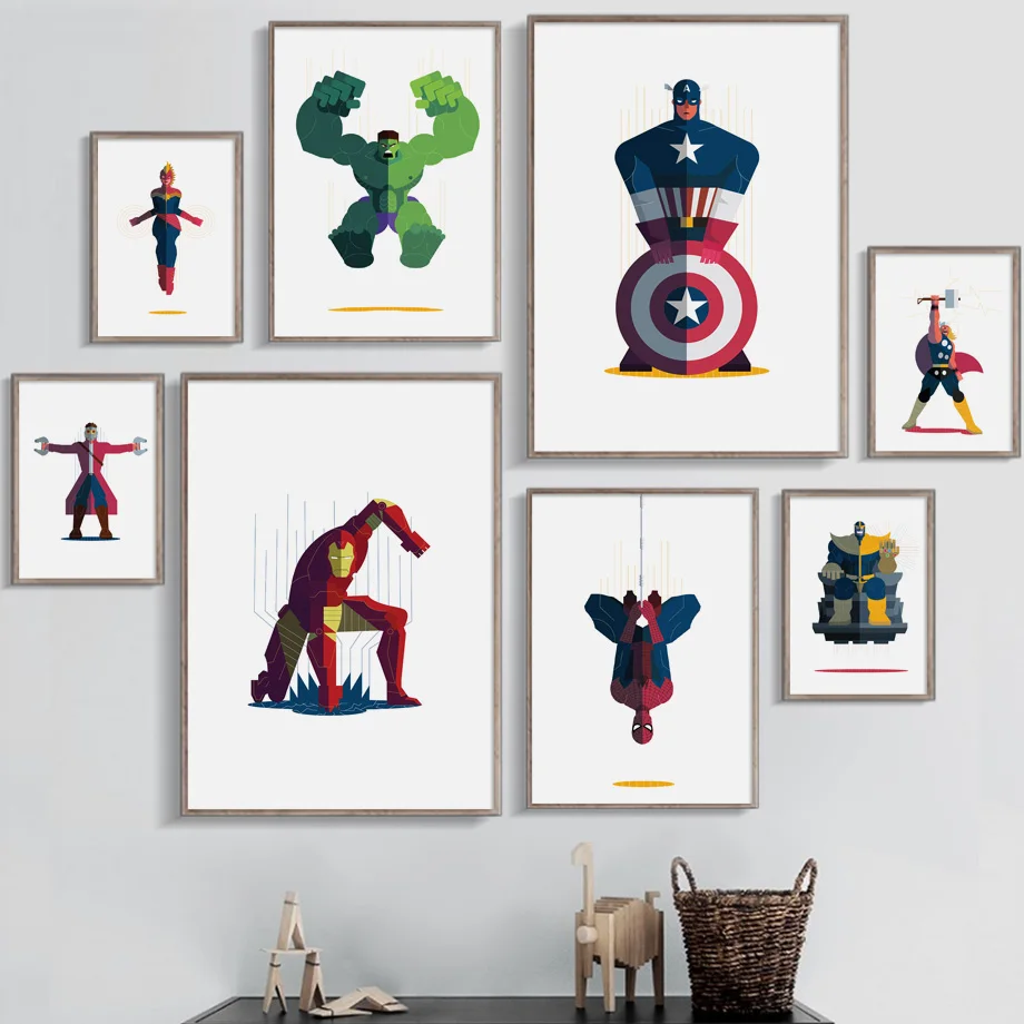 

The Avengers Captain America Iron Man Hulk Wall Art Canvas Painting Nordic Posters And Prints Wall Pictures For Kids Room Decor