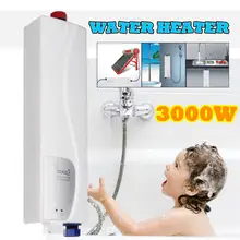 Mini calentador de agua eléctrico instantáneo Mini portátil de 3000W sin tanque Sistema de calentador de agua instantáneo caliente para baño de cocina