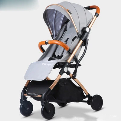 Детская коляска Kight для путешествий, система kinderwaga для новорожденных, может сидеть и лежать на самолете, золотая, B, автомобильная коляска для девочек и мальчиков - Цвет: gray