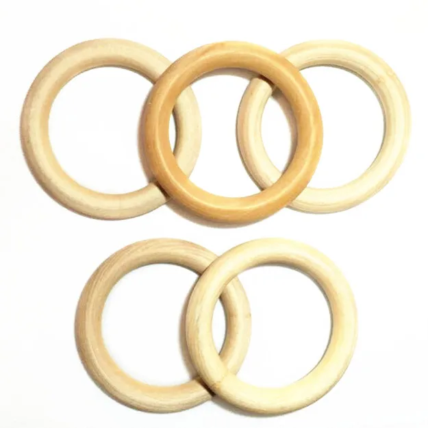 

10pcs 55mm Unfinished Natural Wood Ring Round Wooden Circle Donut Wood Ring XP0407
