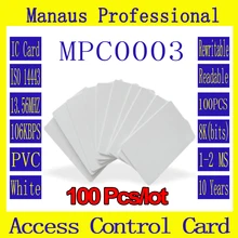 Высокая Частота 100 ШТ. RFID Тег 13.56 МГЦ Бесконтактные Карты Горячий Продавать Белый ПВХ Контроля Доступа Посещаемости Карты C3b