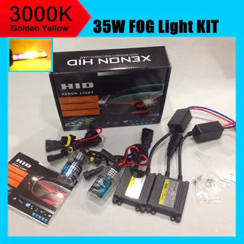 

10 sets DHL ship 12V 35W xenon 3000K H3 H11 HB4 HB3 H7 H11 golden yellow 3000K led color hid xenon kit for auto fog lamp bulb