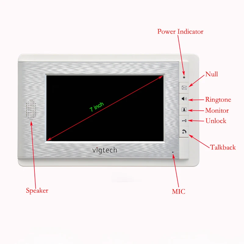 Vigtech 7 ''цветной видео телефон двери 4 монитора с 1 Интерком дверной звонок может управлять 4 дома для мульти квартиры RFID камеры