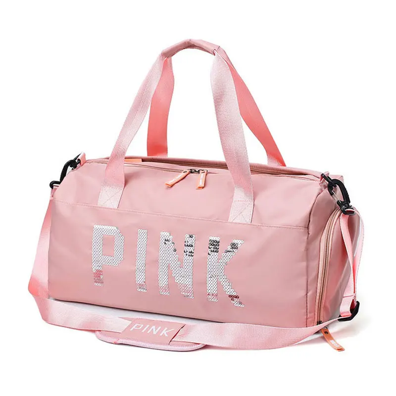 New Upgrade Shoe Compartment Gym Bag Multifunction Black Pink Women Fitness Training Sac De Sport Yoga Waterproof Travel Handbag - Цвет: Pink