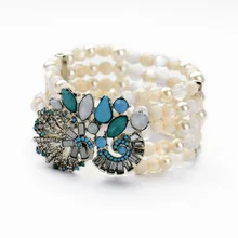 Модные маленькие коралловые бусины растягивающиеся 5 линий акриловые браслеты дружбы оптом