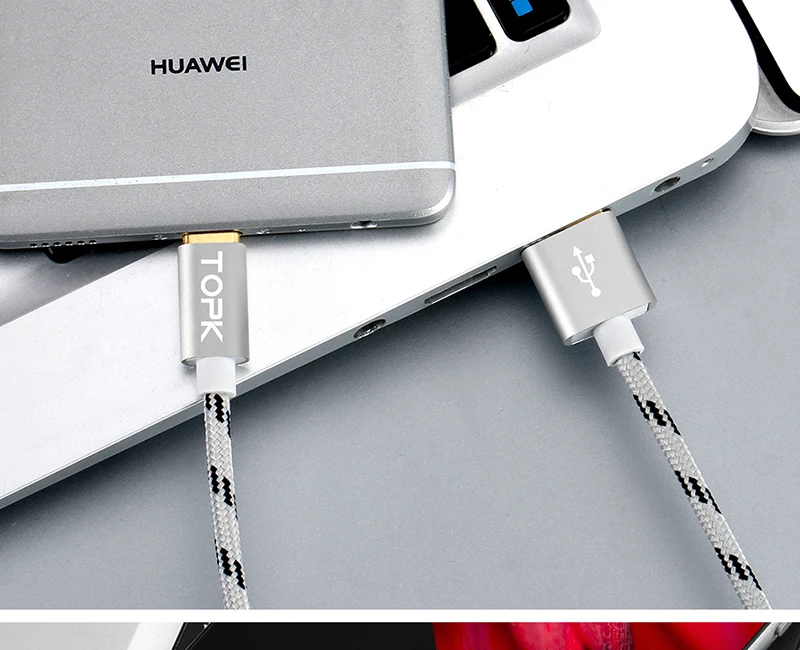 USB C кабель TOPK 5 шт. в упаковке ультра прочный и Дата-кабель usb type C кабель для OnePlus 2 3 Nexus 5X/6P xiaomi mi5 huawei P9 Lumia 950