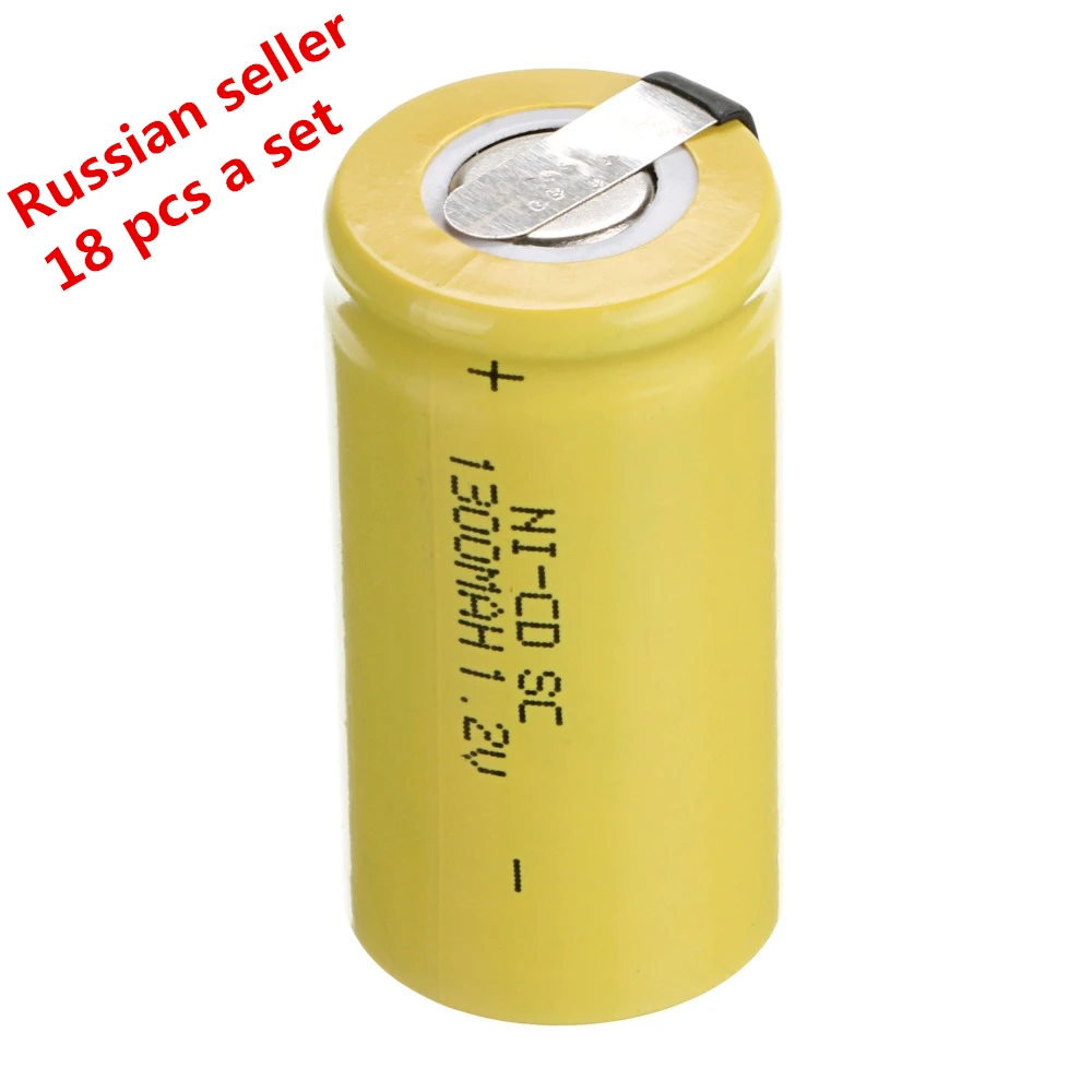 Russian seller! 18 pcs Sub C SC battery 1.2V 1300mAh Ni Cd NiCd ...