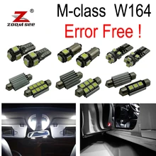 18 шт. Canbus светодиодный ног лампа + интерьера карта свет комплект для Mercedes M class W164 ML320 ML350 ML420 ML450 ML63 AMG (2006-2011)