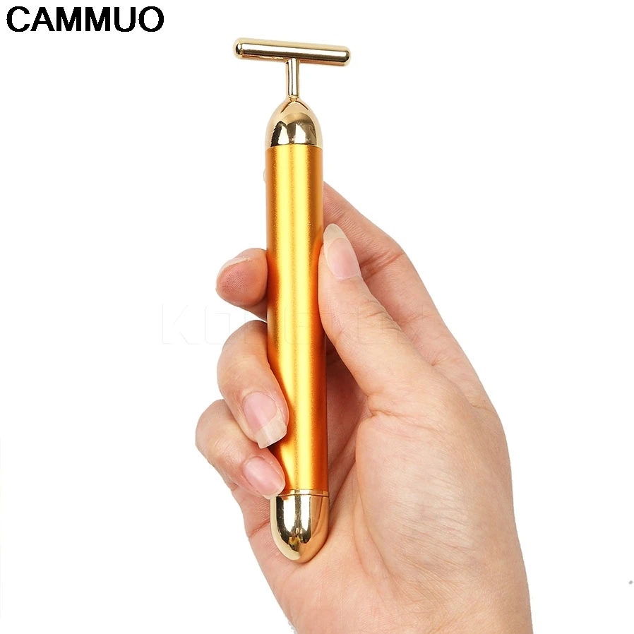 Facial Massager Gold Vibration Face Beauty Roller Massager Stick Lift