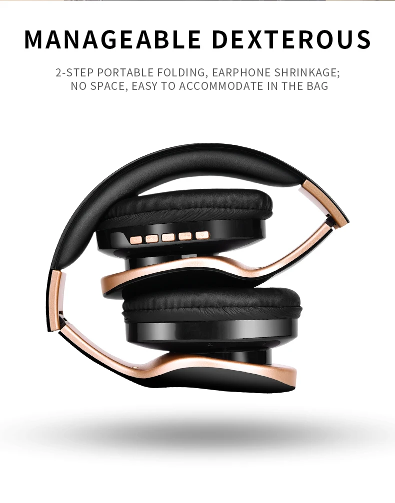 Neue drahtlose Kopfhörer Bluetooth Headset faltbare Stereo-Kopfhörer Gaming-Kopfhörer mit Mikrofon für PC Handy MP3