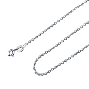

EUDORA 1PC 18 inch 45 Cm Sterling Sliver 925 Chain Necklace Long Link Chains Necklace For Pendant Charms Cage locket Necklace