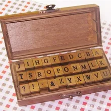 Anglais цифровая английская печать Деревянный Алфавит цифровой и буквы печать набор стандартизированных штампов 30 штук