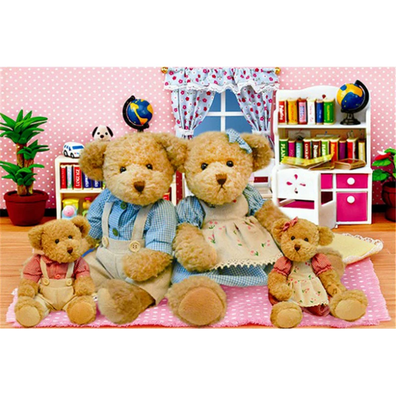 DIY diamond painting Teddy bear stickers 5D diamant cross stitch crystal round rhinestones sets full diamond embroidery picture
