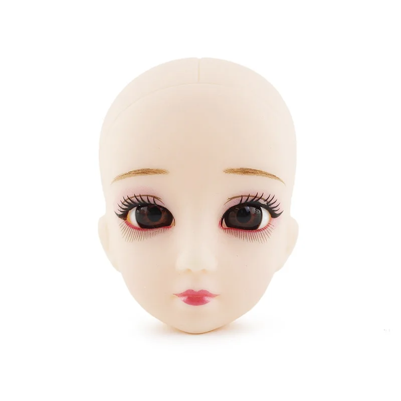 2Pcs Soft Plastic DIY Doll Heads 1/6 BJD Doll's Practicing Makeup Head With Eyes Dolls' Accessories | Игрушки и хобби