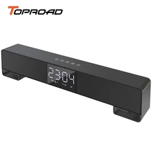 TOPROAD сенсорный Bluetooth динамик ЖК-экран беспроводной Саундбар сабвуфер стерео динамик s поддержка будильник громкой связи FM радио TF