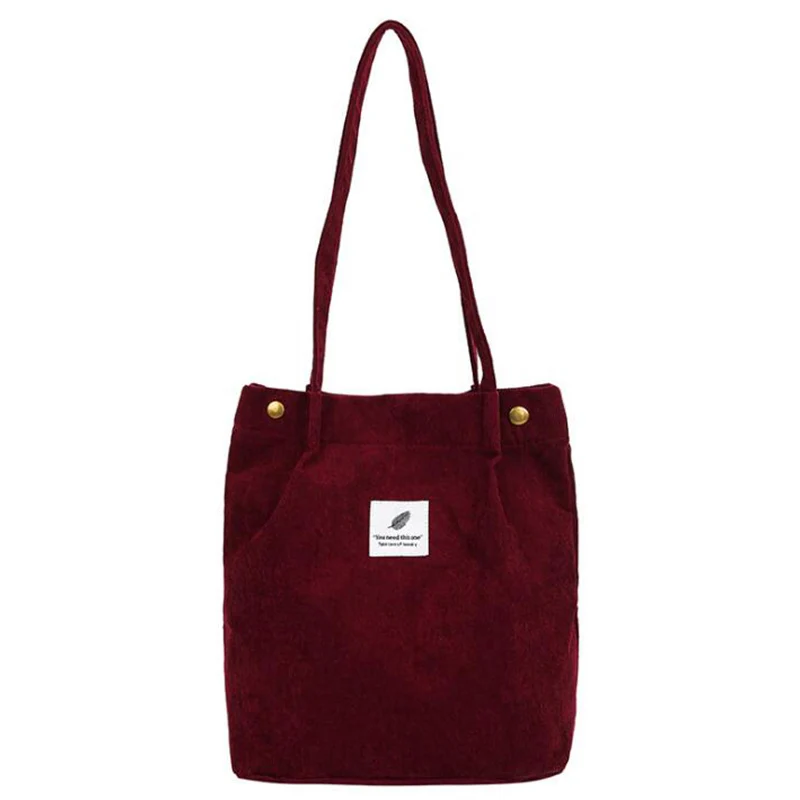 High Capacity Women Corduroy Tote Ladies Casual Solid Color Shoulder Bag Foldable Reusable Women Shopping Beach Bag High Capacity Women Corduroy Tote Ladies Casual Solid Color Shoulder Bag Foldable Reusable Women Shopping Beach Bag