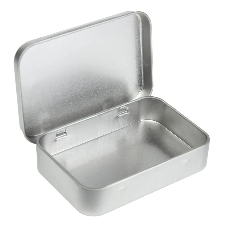 JX-LCLYL 10pcs Silver Metal Tin Storage Box Case Money Coin Key Card Holder Organizer New