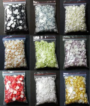 

5000pcs 6MM Half Round Pearls Beads Flatback Scrapbooking Embellishment Craft DIY 10 colors You Can choose