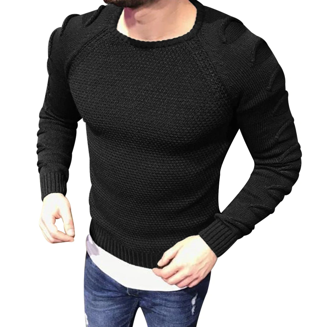 

2018 New Autumn Winter Fashion Men's Sweaters Slim Fit Men Pullover Trend Knitted Jacquard Army Green Sweater Men M-XXL