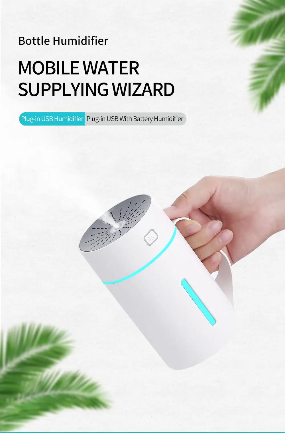 420ML USB Humidifier Portable Mini Cup Shape Humidificador Aroma Oil Diffuser with Seven Color Night Lamp for Home Office Car (12)