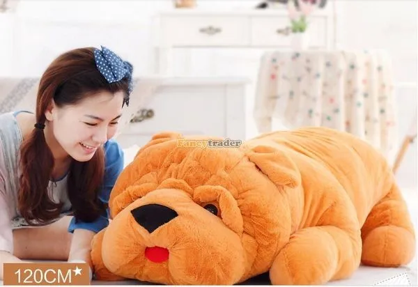 Fancytrader Hot Selling 47'' 120cm Lovely Jumbo plush Shar Pei Dog, Gift for Child Free Shipping FT50048(3)
