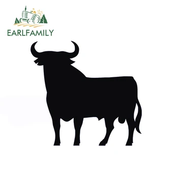 

EARLFAMILY 13cm x 12.3cm Car Styling Spain Osborne Cow Silhouette Car Stickers Vinyl Bumper Trunk Decals Art Decor Black/Silver