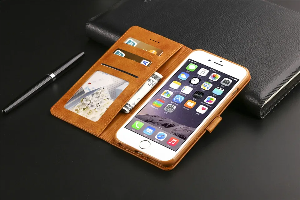 Для funda iPhone 6 Чехол Флип кожаный бумажник чехол для телефона iPhone 6S Роскошный кошелек Флип кожаный чехол для Coque iPhone 6S Plus чехол