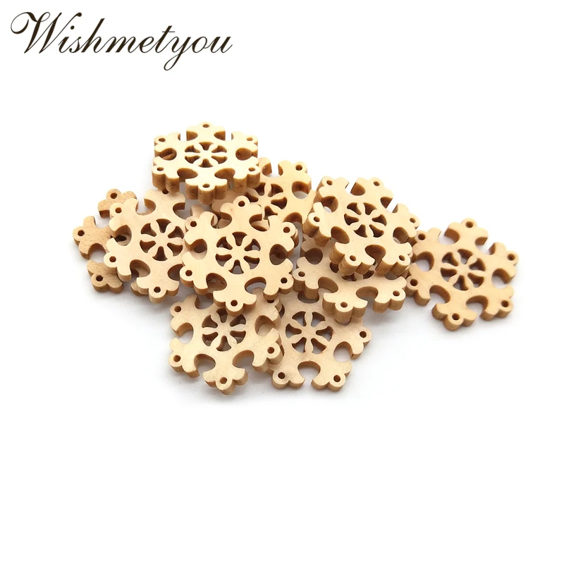 

WISHMETYOU 10Pcs Natural Wooden Crafts Supplies Snowflakes Diy Wood Slices Embellishments For Decor Party Tags Wood Accessories