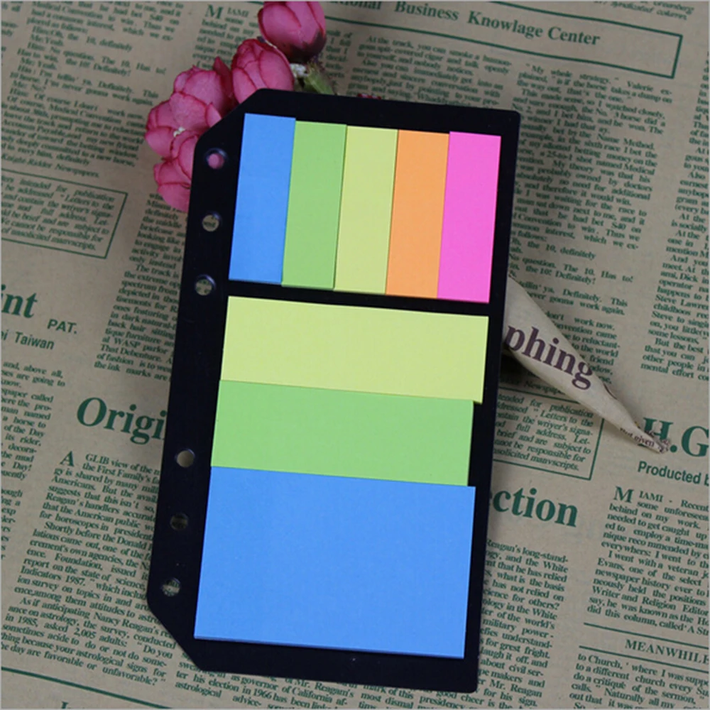 B5A5A6 Planner Accessory Colored Memo N 6 Holes Binder Sticky Notes