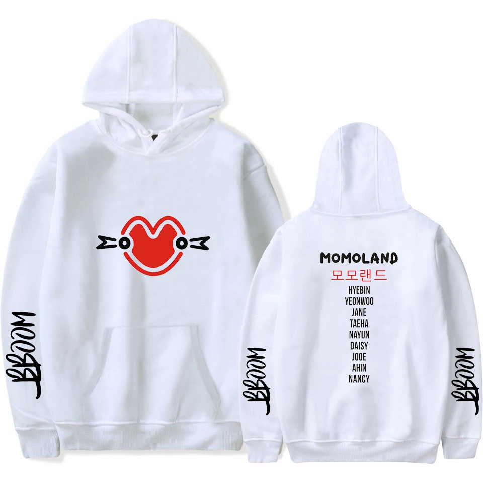 Модные толстовки MOMOLAND Kpop свитшоты повседневный пуловер с капюшоном в стиле