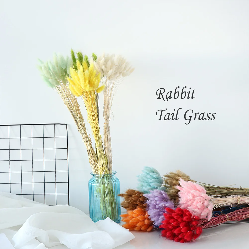Сушеные натуральные Цветочные букеты Uraria Picta & Rabbit Tail травяные и красочные