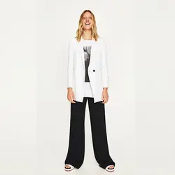 Куртка + Брюки для девочек Для женщин Бизнес Костюмы Модная белая куртка черные брюки женские офисные форма дамы формальных Брючный костюм