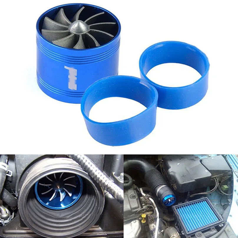 

Universal Supercharge Turbo Single Jet Blade Tornado JDM Blue Eco Gas/Fuel Saver Fan Kit