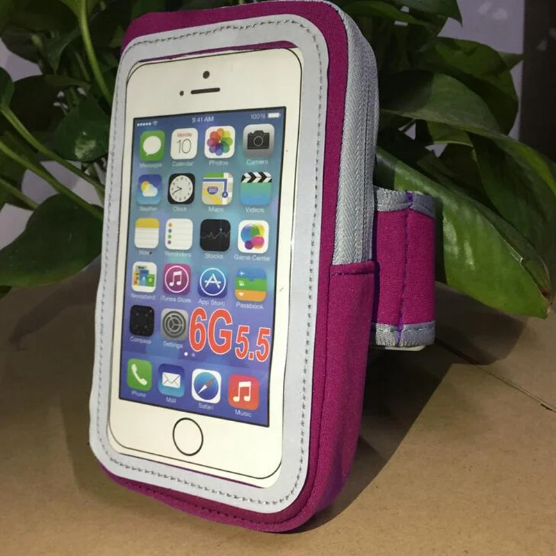 6 дюймов нарукавная Повязка Для huawei p умный мобильный телефон сумка держатель для вашего мобильного телефона Тренажерный зал Бег Спорт нарукавник для xiaomi mi8 - Цвет: Красный