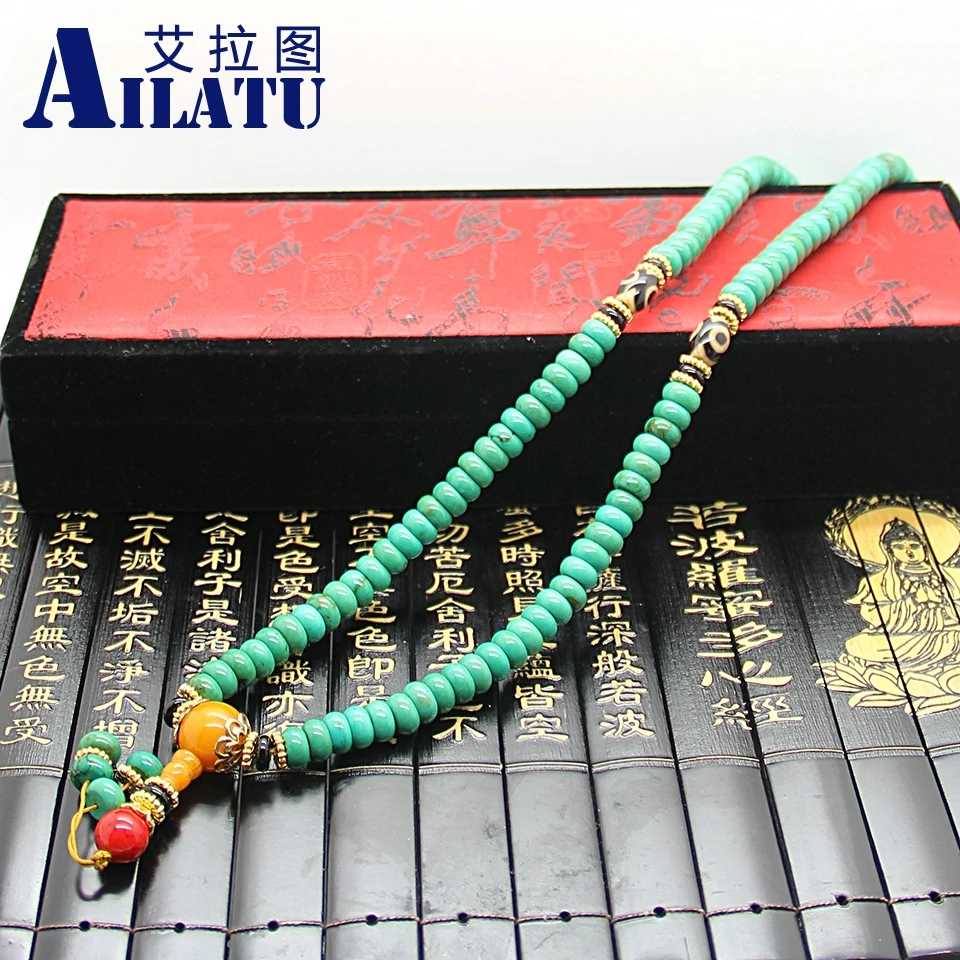 

Ailatu Retail Tibetan Style Jewelry Buddhist Buddha Worry Bead Mala Bracelet Dzi Rye Instruments