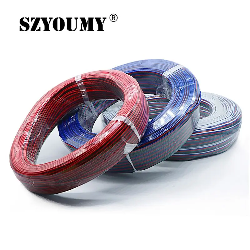 SZYOUMY изолированный провод из луженой меди 22AWG Led RGB 4 pin 2 5 для удлинителя