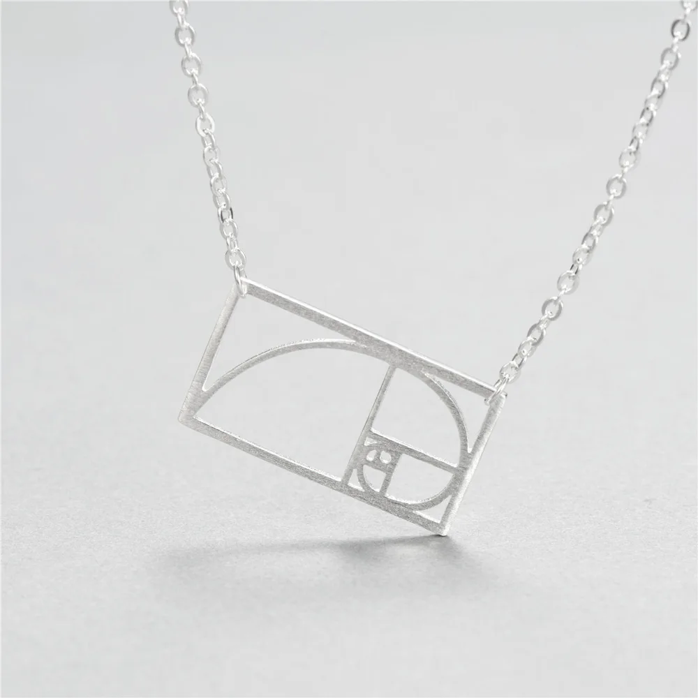 Golden Division Ratio women 100% 925 Sterling silver nacklace Jewellery Clavicle chain pendant charms